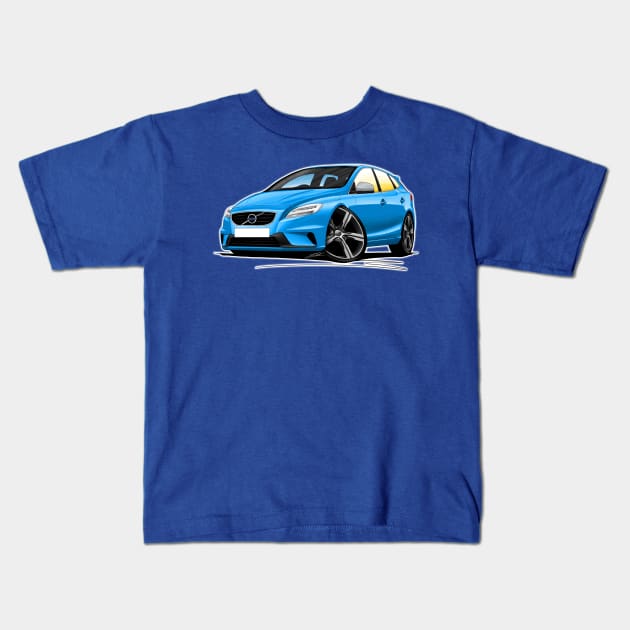 Volvo V40 R-Design Blue Kids T-Shirt by y30man5